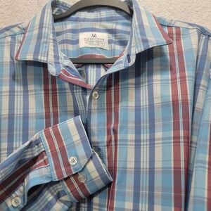 Mizzen+ Main Mens XXL Blue Plaid Trim Fit Tradition Evolved American Made Preppy